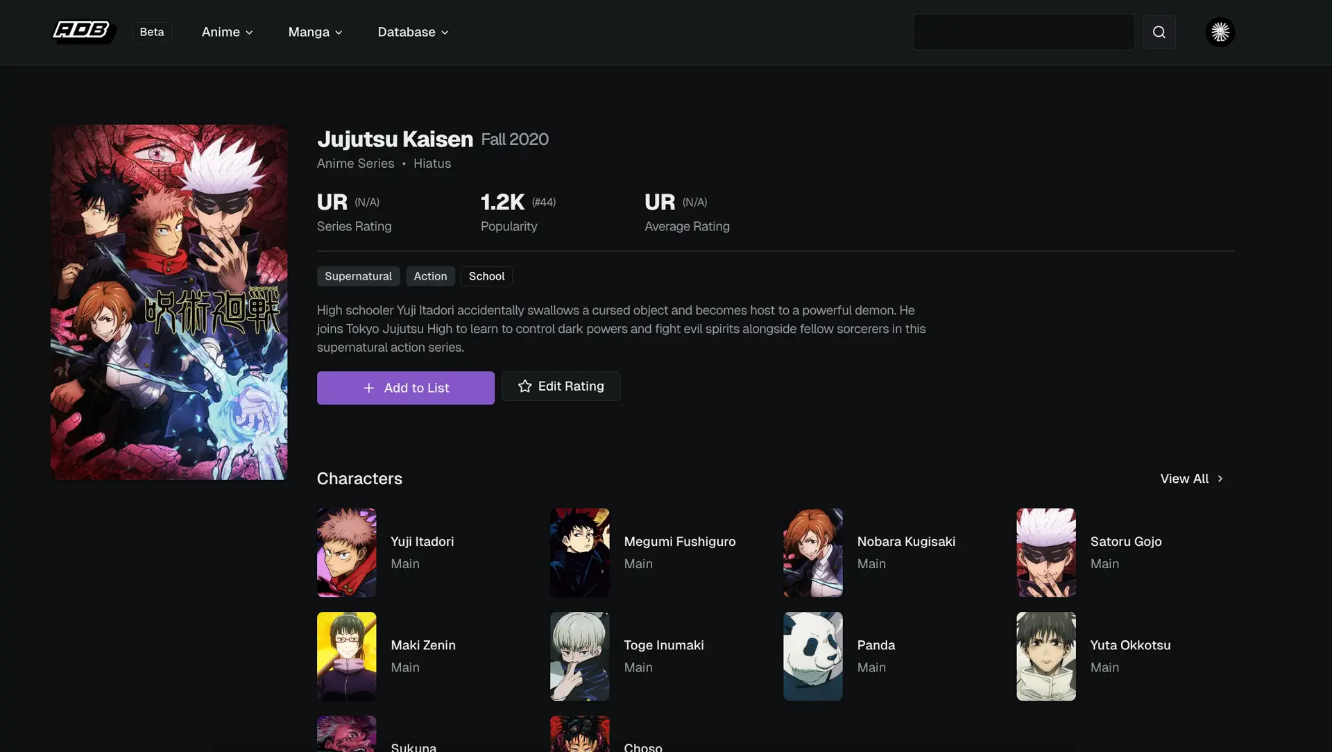 Anime Database